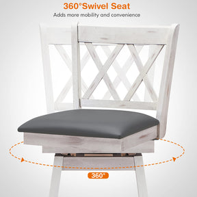 Giantex Set of 2 Bar Stool, Counter Height Barstool W/Foot Rest Upholstered Cushion