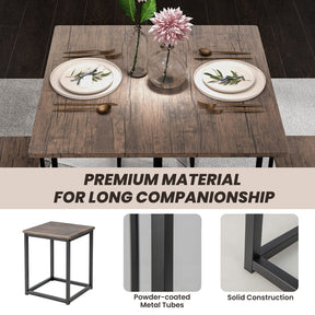 Giantex 5 Piece Dining Table and Chair Set, Industrial Kitchen Table Set with 4 Stools , Gray