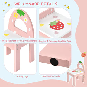 Kids Princess Vanity Table & Chair Set with 360° Rotating Mirror