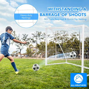 Kids Portable Soccer Goal, 1.8m x 1.2m FT Backyard Soccer Goal and Net with Strong PVC Frame