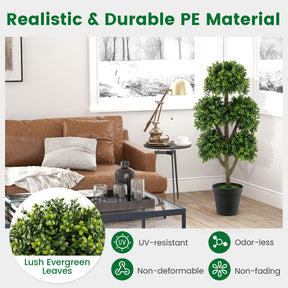 Giantex 115 cm Artificial Boxwood Topiary Ball Tree