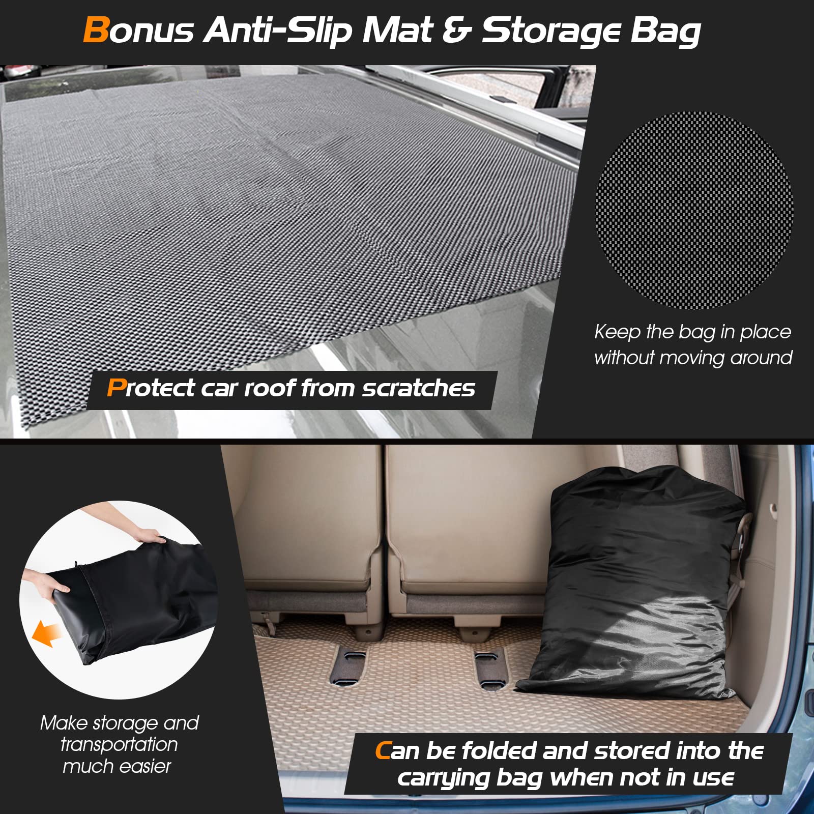 595 L Rooftop Cargo Carrier, Waterproof Car Roof Bag for All Vehicles with/Without Rack