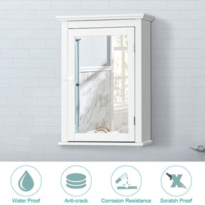 Bathroom Cabinet W/Mirror, Mirror Cabinet W/5-level Height-Adjustable Shelf, Wood Wall Cabinet
