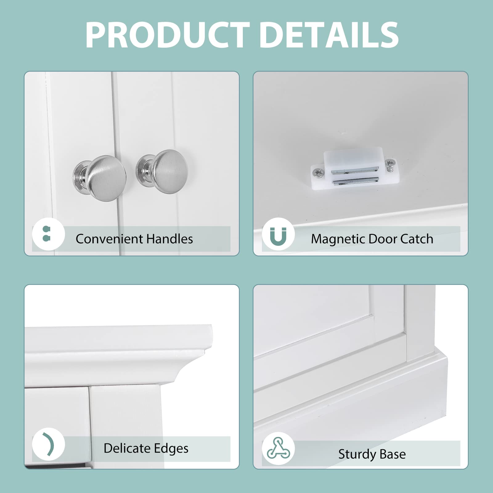 Giantex Kitchen Pantry Cabinet, 158cm Freestanding Floor Cupboard w/ 2-Door Cabinet & 2 Spacious Drawers, White