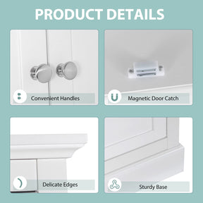 Giantex Kitchen Pantry Cabinet, 158cm Freestanding Floor Cupboard w/ 2-Door Cabinet & 2 Spacious Drawers, White