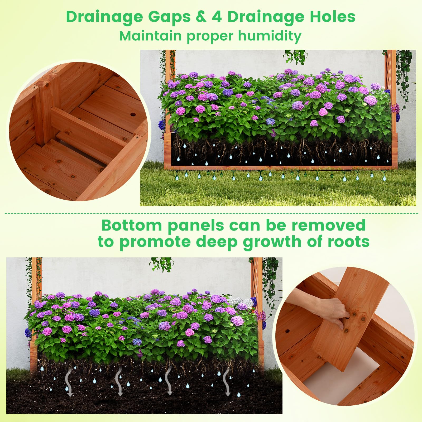 Giantex Raised Garden Bed with Trellis & Hanging Roof, 77"x17"x72"