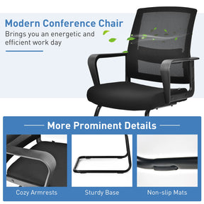 Giantex Visitor Chair, Meeting Room Chair w/Adjustable Lumbar Support
