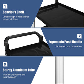 Giantex 3-Tier Rolling Utility Cart, Heavy Duty Food Service Cart