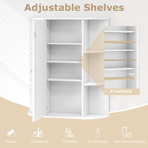 Giantex Bathroom Medicine Cabinet with Mirror, Wall Mounted Storage Cabinet w/Single Mirror Door