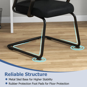 Giantex Office Guest Chair, Conference Reception Chair w/Lumbar Support & Sled Base