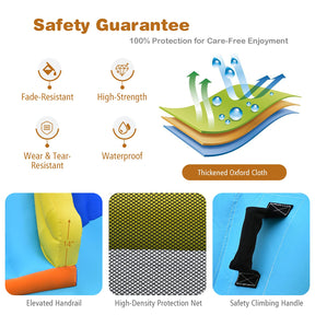 Inflatable Water Slide for Kids, 6-in-1 Kids Giant Water Park w/Large Water Soccer Splash Pool, Water Cannons