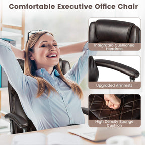 Ergonomic Office Chair for Big & Tall People, 227kg PU Leather Executive Chair w/Extra Wide Seat
