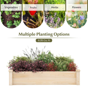 Giantex 48" x 24" x 10" Wooden Raised Garden Bed, Rectangular Planter Box