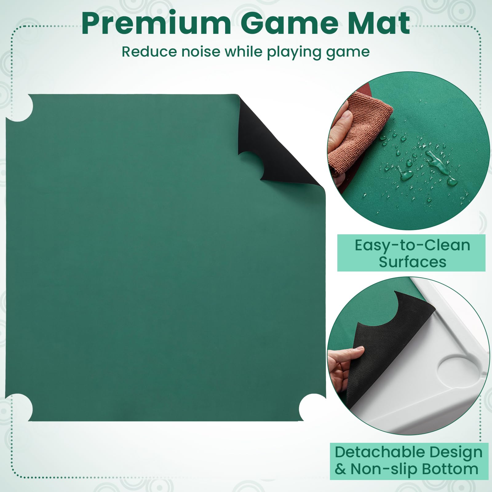 Giantex 90cm Folding Mahjong Table, 4 Player Game Card Table w/Cup Holders & Smooth Felt Mat