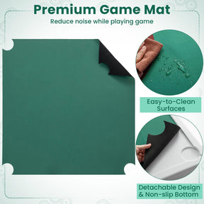Giantex 90cm Folding Mahjong Table, 4 Player Game Card Table w/Cup Holders & Smooth Felt Mat