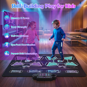 Kids Dance Mat, Electronic Playmat w/4 Modes & 3 LED Speeds 