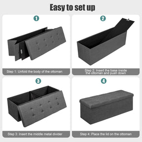 GIANTEX 38cm Fabric Folding Storage Ottoman