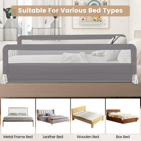 Foldable Mesh Bed Rail with Safety Straps for Toddlers