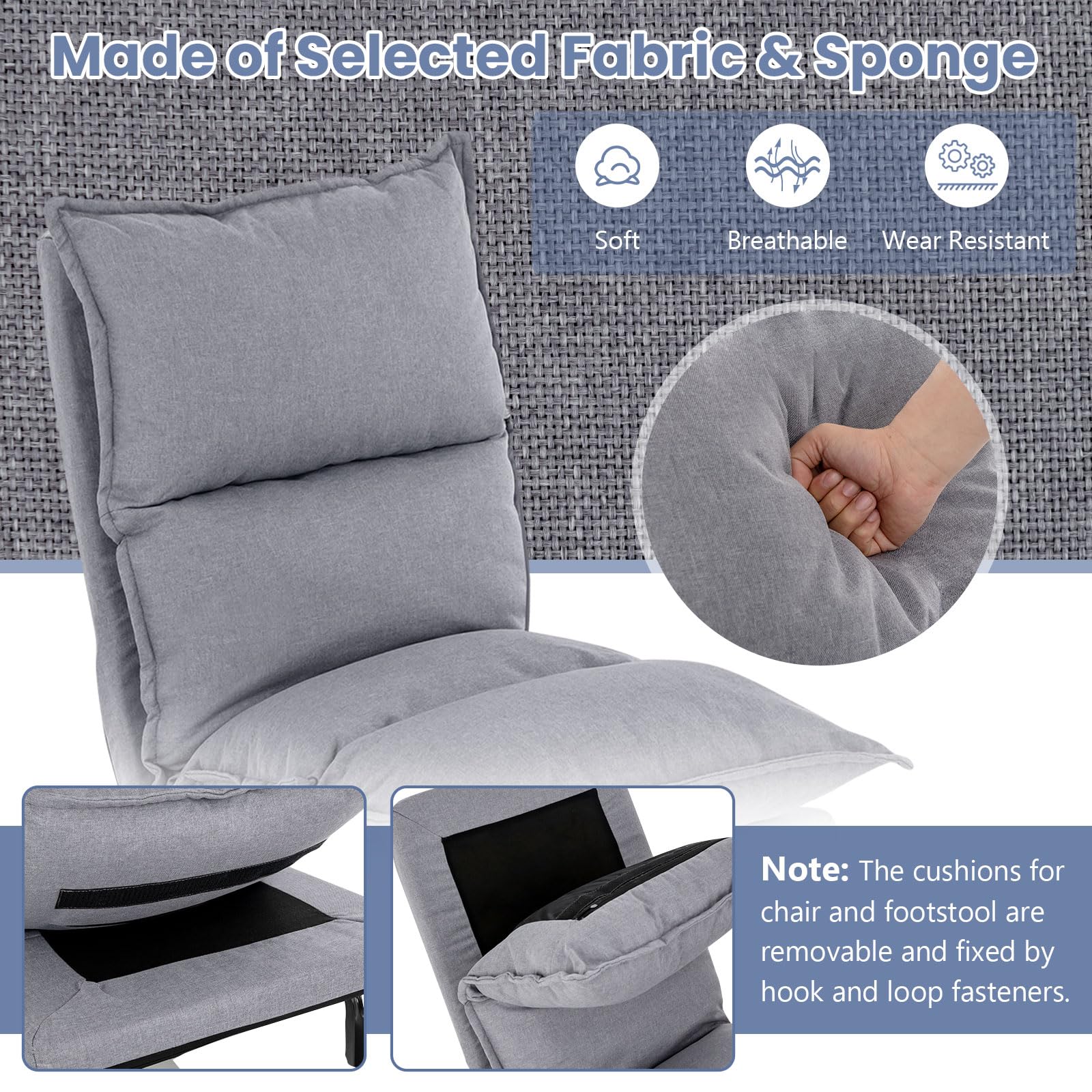 Giantex Modern Armless Accent Chair w/Ottoman