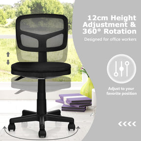 Giantex Low-Back Office Chair, Armless Computer Chair w/Y-Shaped Support