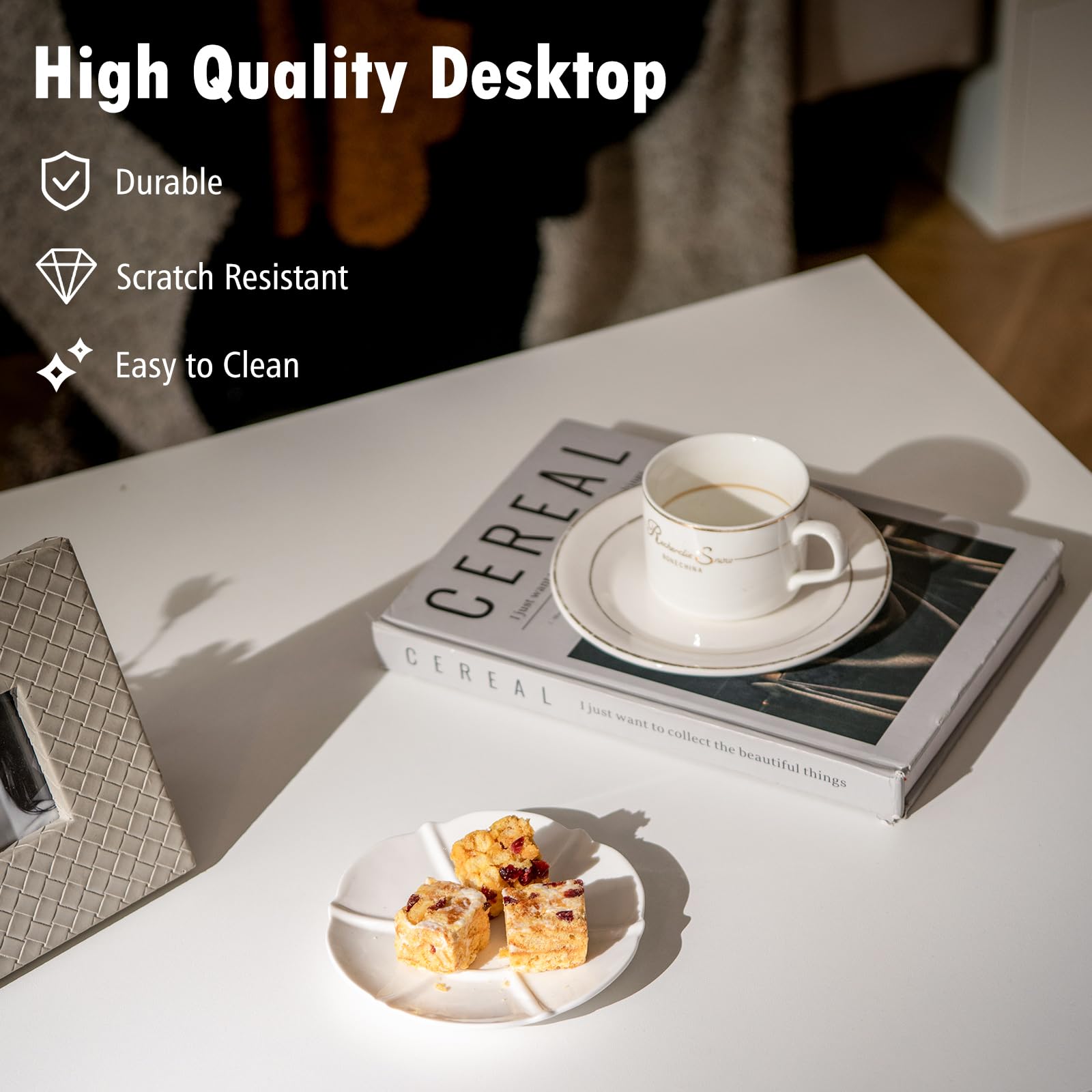 3-Tier Square Coffee Table Tea Table 90cm Cocktail Table Industrial Accent Table