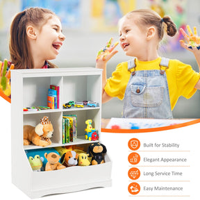 Toy Box Storage Organizer, 3-Tier Toy Storage Shelf Kids Toy Cabinet, Kids Bookshelf Display Bookcase