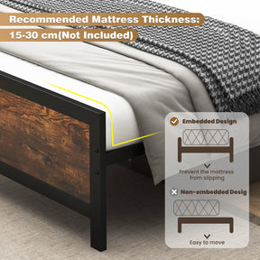 Giantex Queen Size Metal Bed Frame with Headboard & Footboard