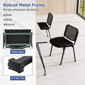 Set of 5 Office Desk Chairs Waiting Room Chair Stackable Reception Guest Chair