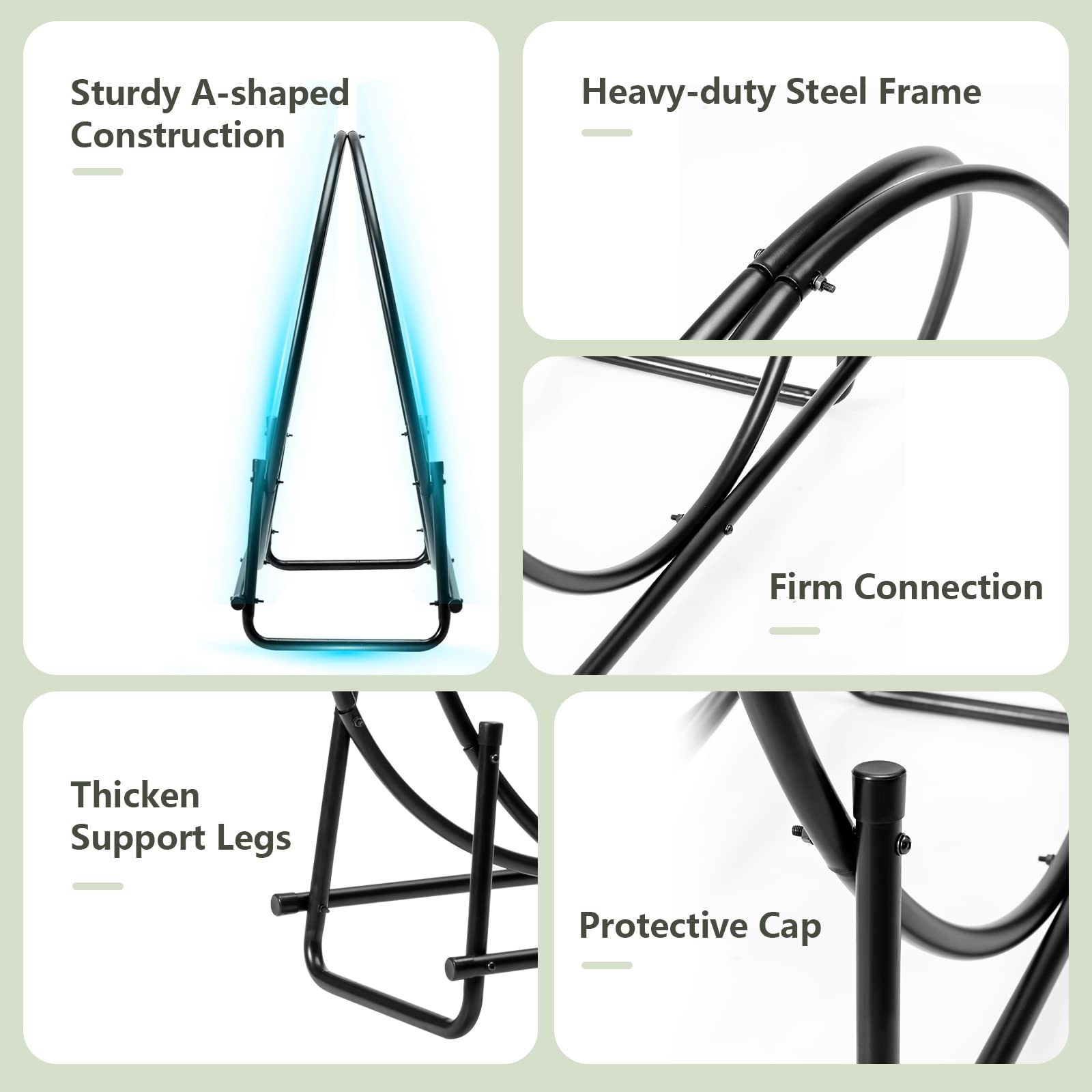 30" Tubular Steel Log Hoop Firewood Storage Rack Holder Round Display
