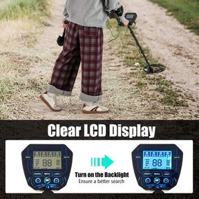 Metal Detector for Adults, Professional Higher Accuracy Gold Detector with Backlit LCD Display