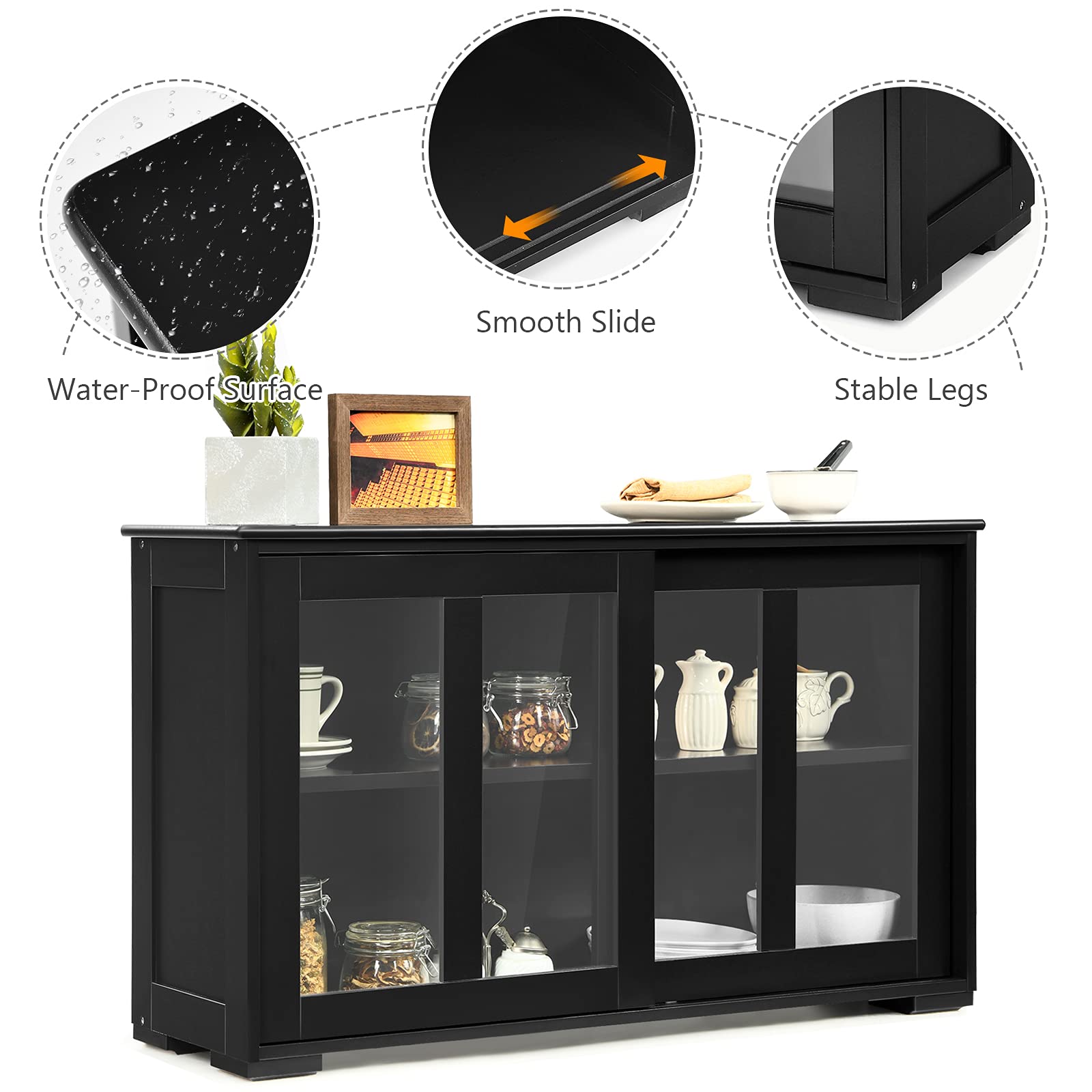 Giantex Kitchen Storage Sideboard, Buffet Storage Cabinet w/Adjustable Shelf