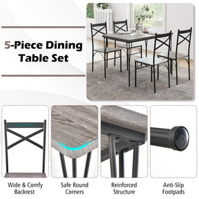 Giantex 5-Piece Dining Table Set, Modern Rectangular Dining Table & 4 Dining Chairs Set