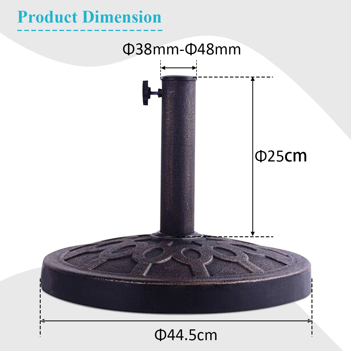 Round Resin Umbrella Base, Outdoor Patio Umbrella Holder