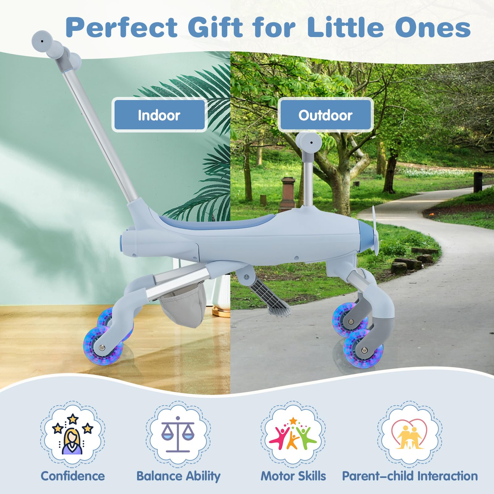HONEY JOY 2-in-1 Kids Ride-on Push Car