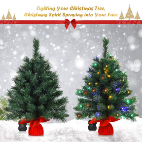 66cm Pre-Lit Tabletop Christmas Tree with 8 Flash Modes for Home Party