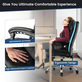 Soft Padded Office Chair, Ergonomic Adjustable Reclining Chair