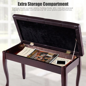 Giantex Piano Bench Stool w/Padded Cushion & Music Storage, Perfect for Home Use