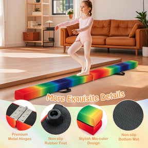 240cm Balance Beam, Folding Gymnastics Beam w/Carry Handles