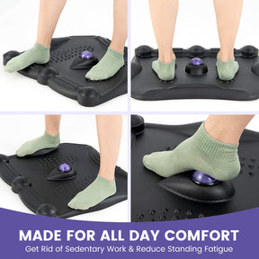 Giantex Anti Fatigue Standing Desk Mat, Ergonomic Stand Up Foot Mat with Massage Roller Ball & Foot Massage Points, Black