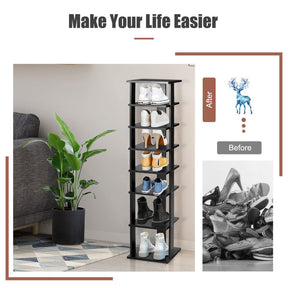 Giantex 7-Tier Vertical Shoe Rack, Shoe Storage Tower with Multiple Layers, Entryway Shoe Shelf Organizer