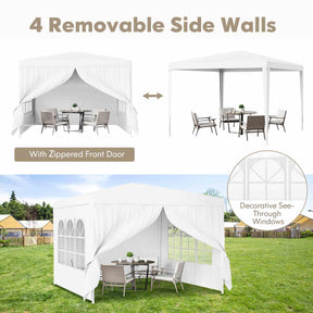3m x3m Gazebo Shelter Patio Pavilion Screen Shelter w/Large Canopy & Steel Tubes