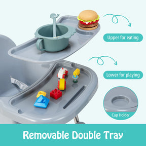BABY JOY Baby High Chair, 4 in 1 Convertible Highchair with Adjustable Legs