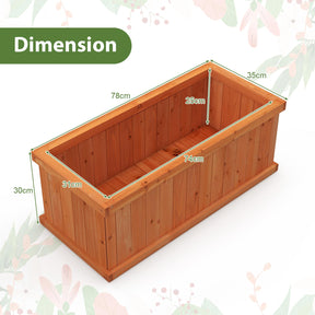 Raised Garden Bed, Wooden Planter Box with 4 Drainage Holes & Detachable Bottom Panels
