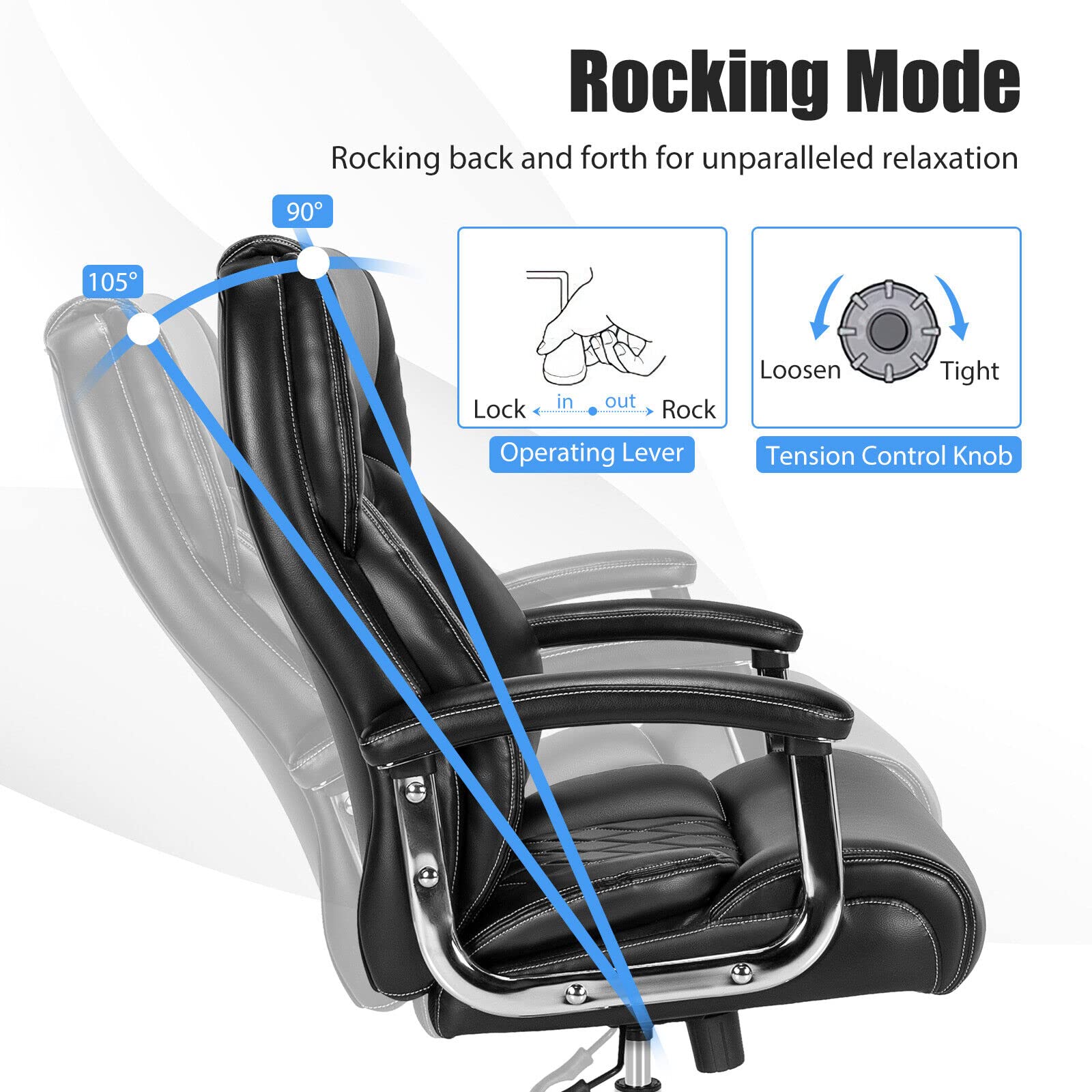 Giantex Big & Tall Office Chair, Height Adjustable Executive Chair