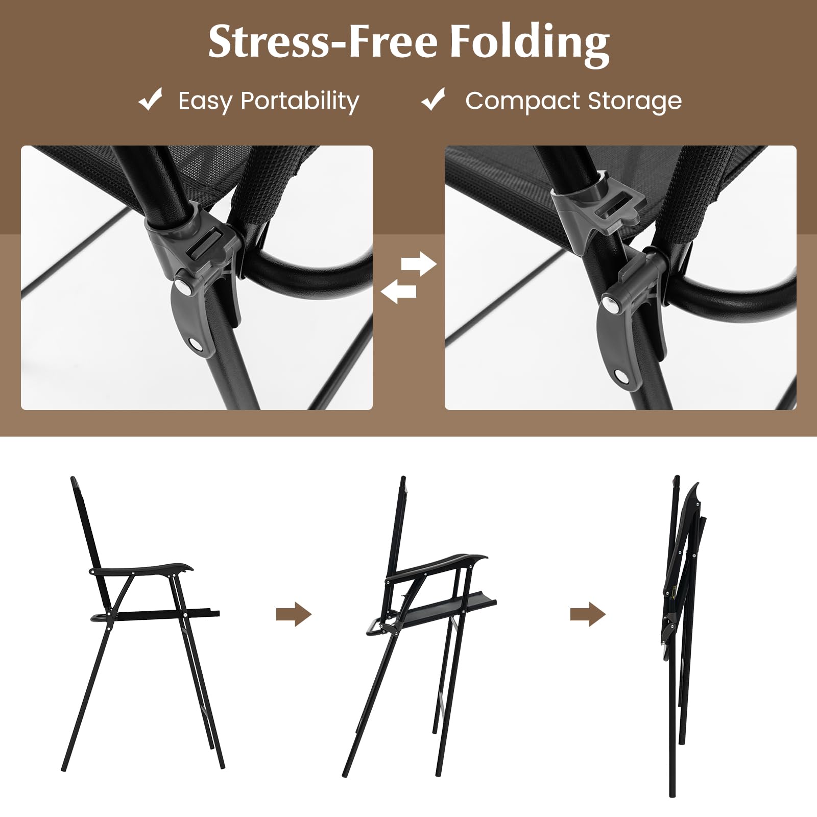 3 PCS Outdoor Bar Stool Set, Bistro Furniture with DPC Tabletop