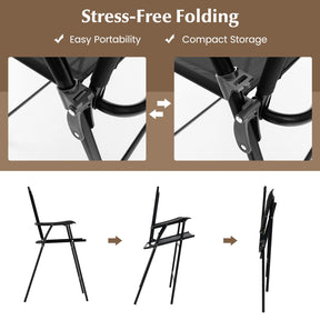 3 PCS Outdoor Bar Stool Set, Bistro Furniture with DPC Tabletop
