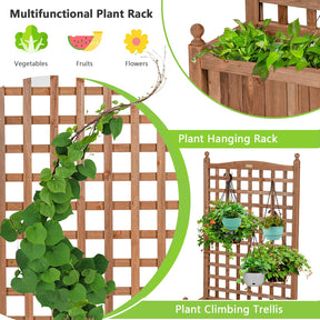 Giantex 127 cm Mobile Plant Raised Bed, Solid Wood Planter Bed