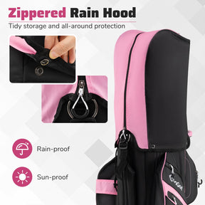 Golf Cart Bag, Molded Lock Top Golf Bag w/14-Way Full Length Dividers