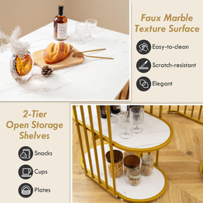 3PCS Dining Table Set Rectangular Dining Table & 2 Stools Kitchen Furniture