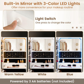 Giantex 120cm LED Jewelry Mirror Cabinet